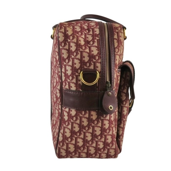 Christian Dior Boston Bag Leather Trotter Burgundy - Picture 3 of 16